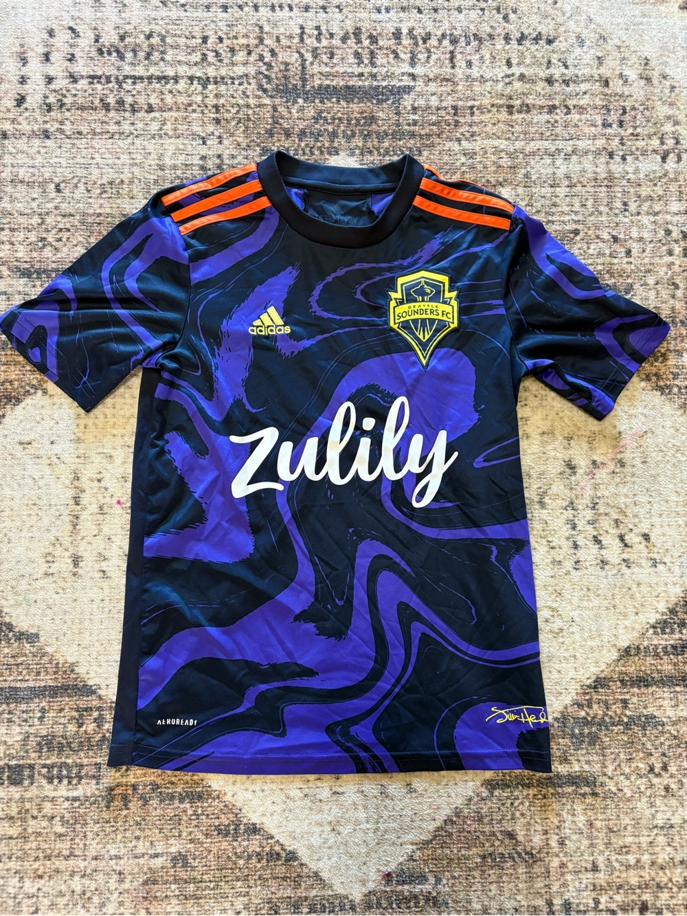 Adidas Youth Medium Seattle Sounders FC Purple 2021 Jimi Hendrix Jersey